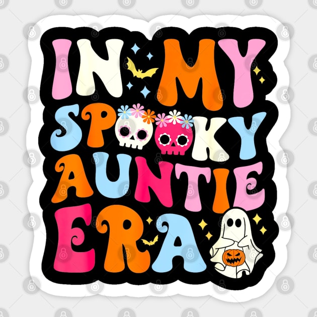 In My Spooky Auntie Era Halloween Groovy Witchy Spooky Aunt Sticker by TrikoCraft